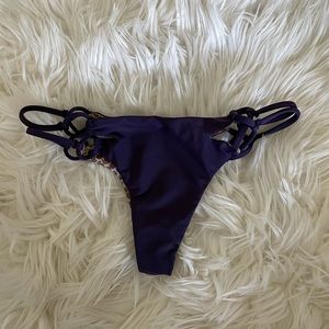 Dark purple thong bikini bottom